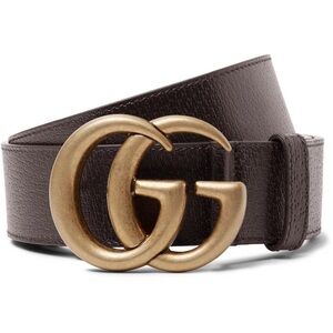 Gucci Dark Brown Belt with Gold Buckle